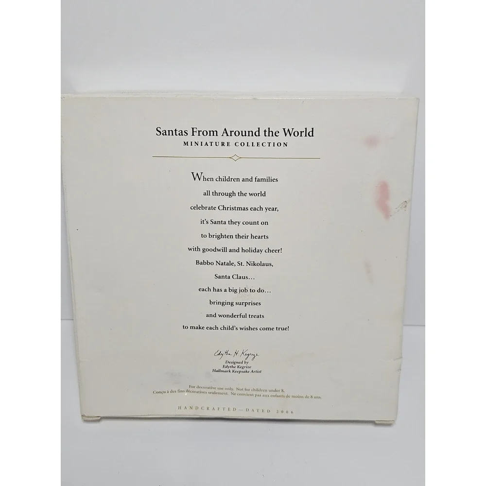 06 Hallmark Keepsake Santas From Around the World Miniature Ornament Collection